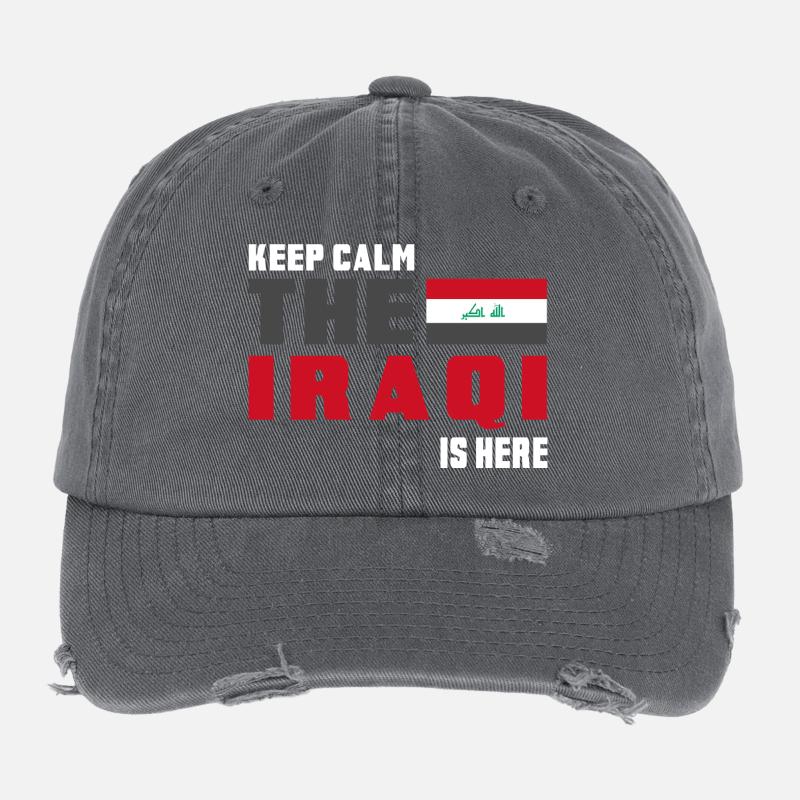 Drapeau Irak Keep Calm Casquette vintage effet usé Flexfit
