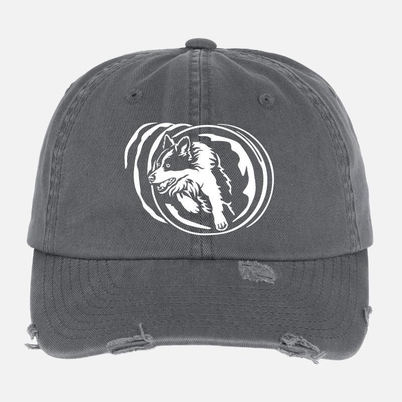Border Collie "Black Edition" Flexfit Vintage Destroyed Cap