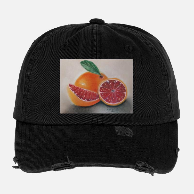 Illustration de l’orange sanguine Casquette vintage effet usé Flexfit