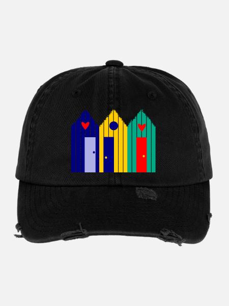Jahrestag. Jubiläumsdekade. Humor. komisch - Flexfit Vintage Destroyed Cap - Schwarz - Vorne