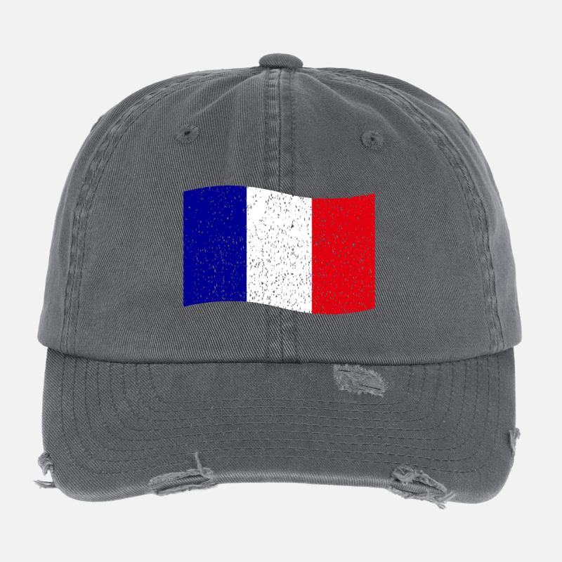 vintage French flag Flexfit Vintage Destroyed Cap
