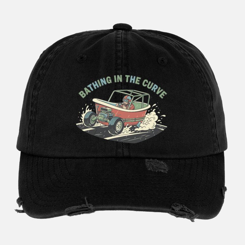 Bathing in the Curve Flexfit Vintage Destroyed Cap