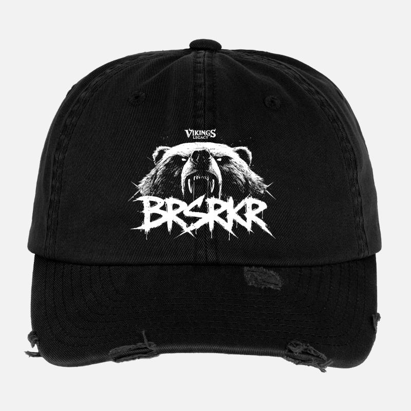 BRSRKR v2 - Flexfit Vintage Destroyed Cap - black