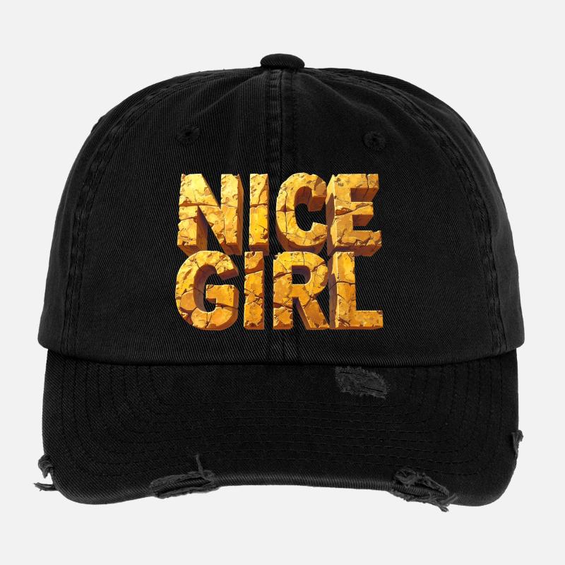 Nice Girl – Monumental Letters in the Sky Flexfit Vintage Destroyed Cap