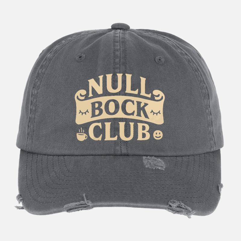 Null Bock Club – Statement Saying Funny Flexfit Vintage Destroyed Cap