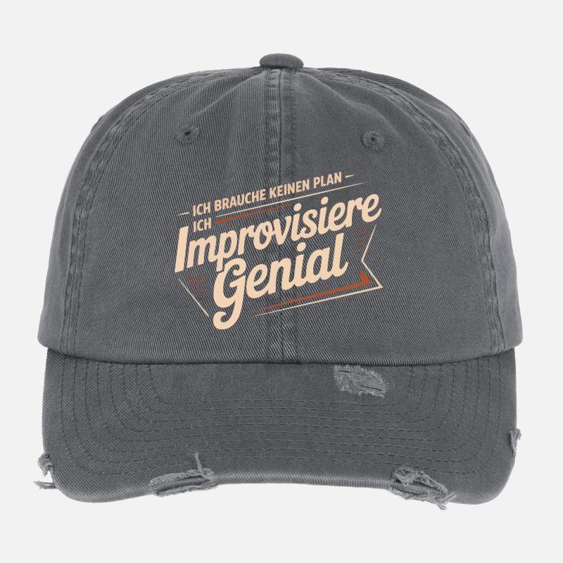Je n’ai pas besoin d’un plan, j’improvise avec brio Casquette vintage effet usé Flexfit