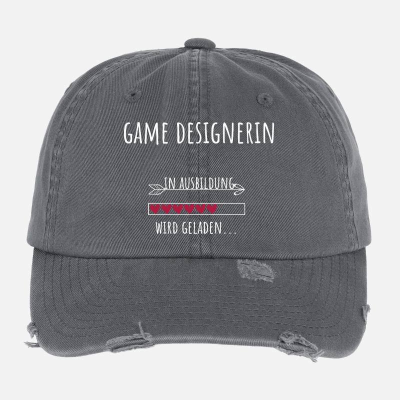 Game Design Studies Occupation Game Designer Flexfit Vintage Destroyed Cap
