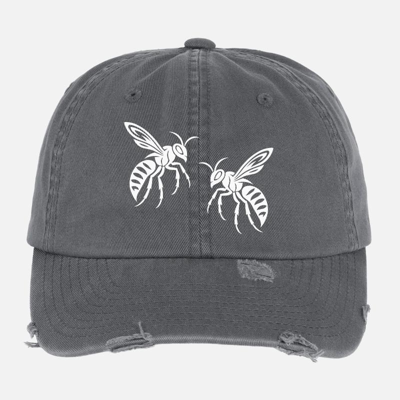 Guêpe abeille Casquette vintage effet usé Flexfit