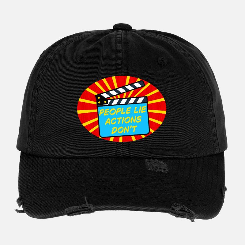 Menschen & Handlungen - Flexfit Vintage Destroyed Cap - Schwarz