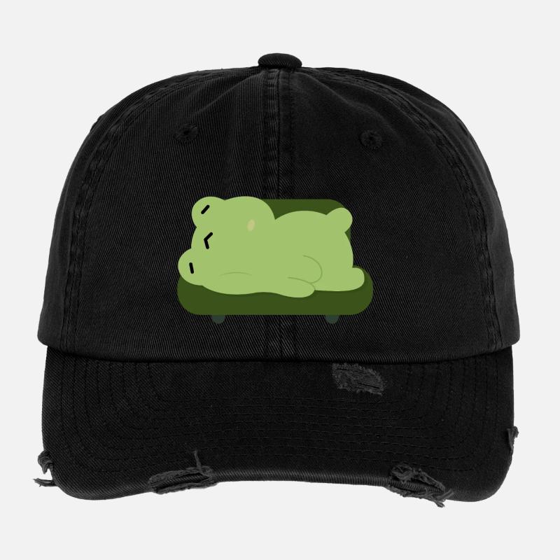 Schlafiger Frosch-Couch-Kumpel Flexfit Vintage Destroyed Cap