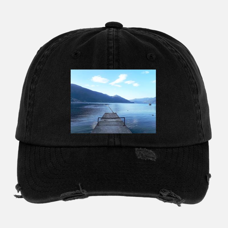 Ausblick auf den Lago Maggiore Flexfit Vintage Destroyed Cap