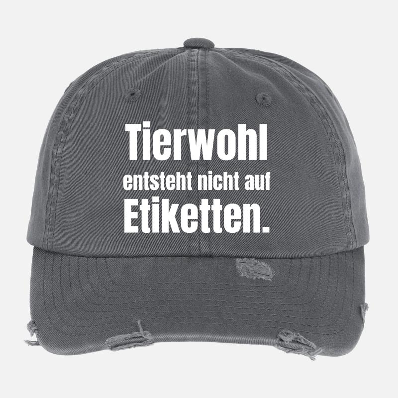 Tierwohl statt Etikettenwerbung Flexfit Vintage Destroyed Cap