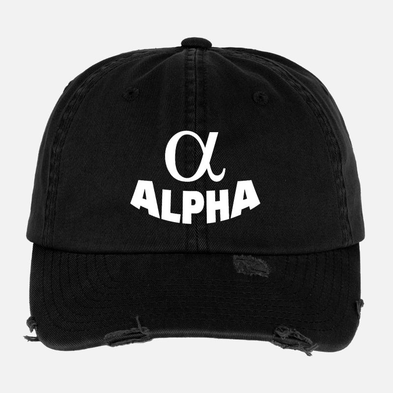 ALPHA - Flexfit Vintage Destroyed Cap - Schwarz