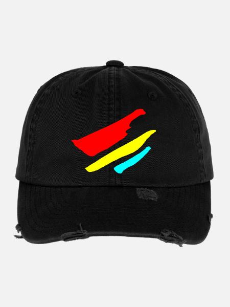 Stripes - Flag Pattern VECTOR - Flexfit Vintage Destroyed Cap - black - Front