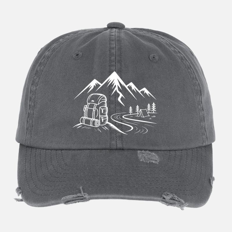 Bergpfad Wanderabenteuer Flexfit Vintage Destroyed Cap