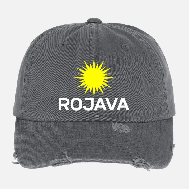 Rojava kurdistan Flexfit Vintage Destroyed Cap