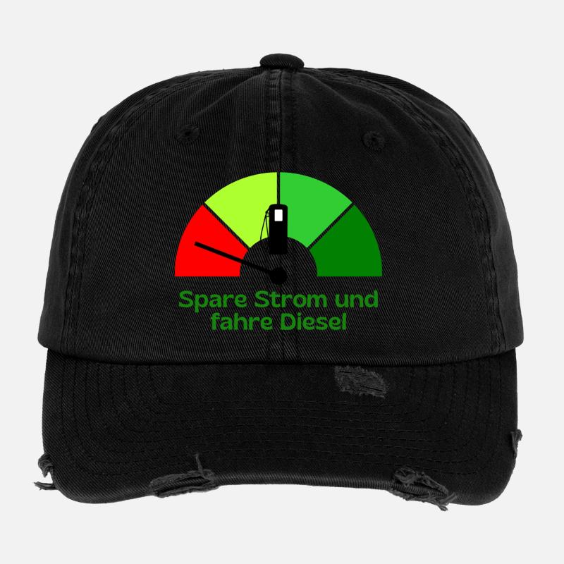 Save electricity and drive diesel Flexfit Vintage Destroyed Cap