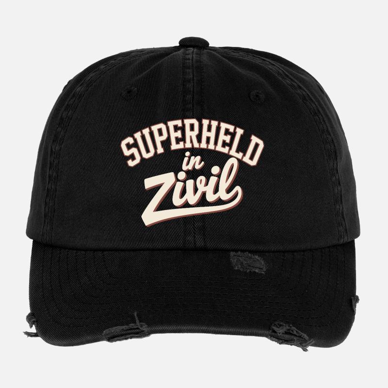 Superheld In Zivil Superhero Superhelden Kostüm Flexfit Vintage Destroyed Cap