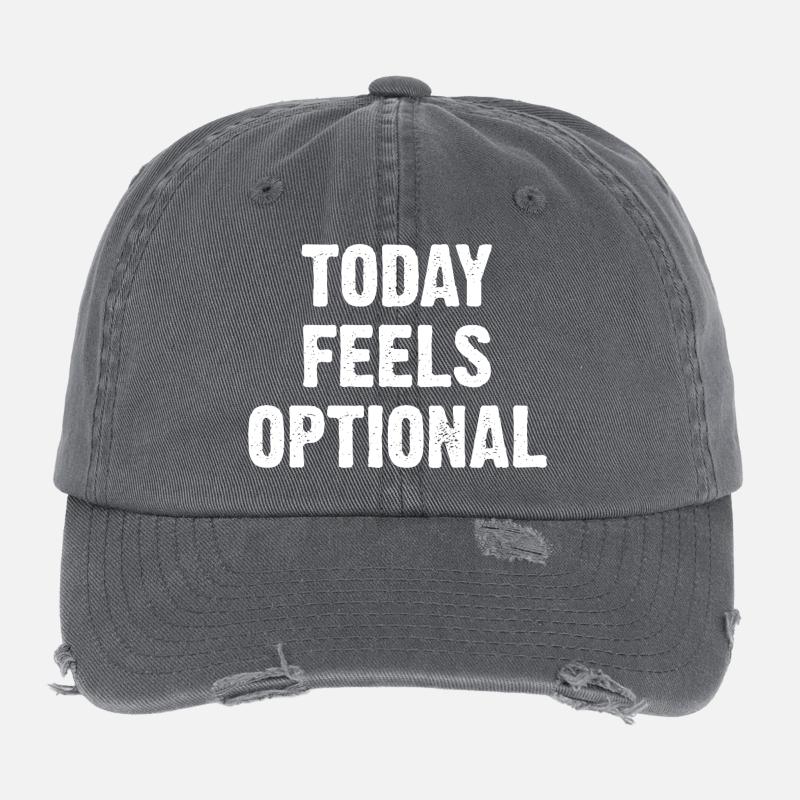 Today Feels Optional Flexfit Vintage Destroyed Cap
