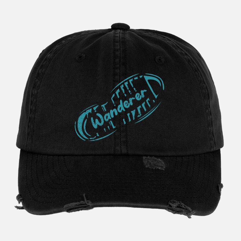 Leave Your Footprint Wanderer Travel Design Flexfit Vintage Destroyed Cap