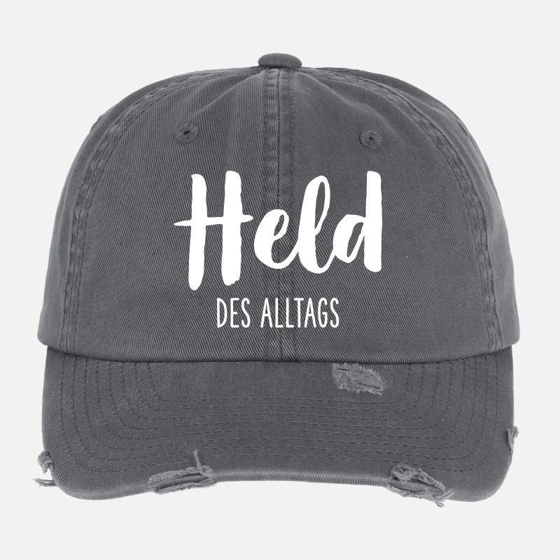 Held des Alltags – Starkes Statement Textdesign Flexfit Vintage Destroyed Cap