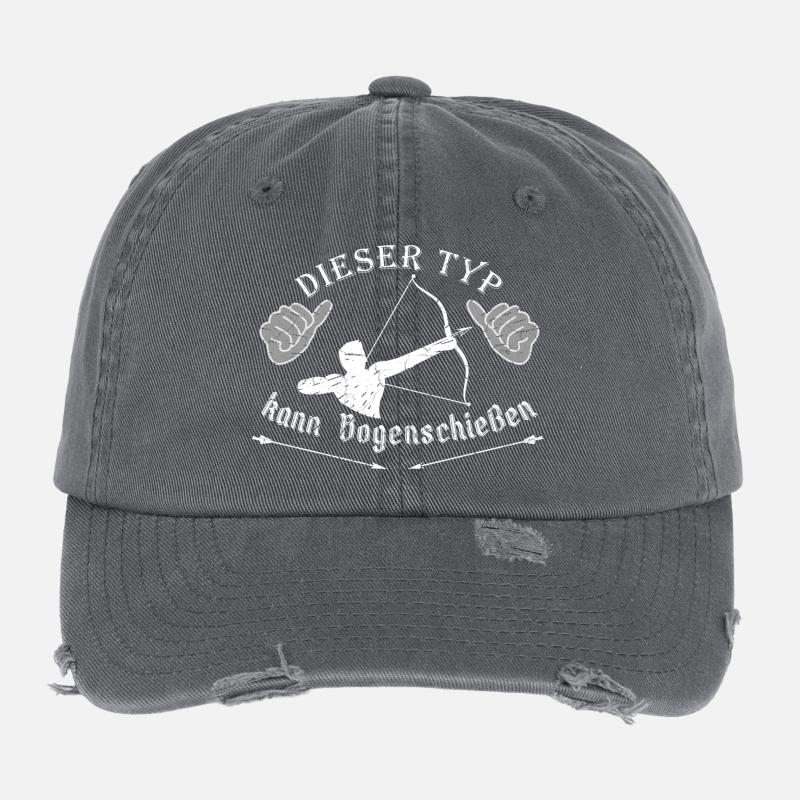 Bogenschießen, Bogensport, Bogenschütze, Archery Flexfit Vintage Destroyed Cap