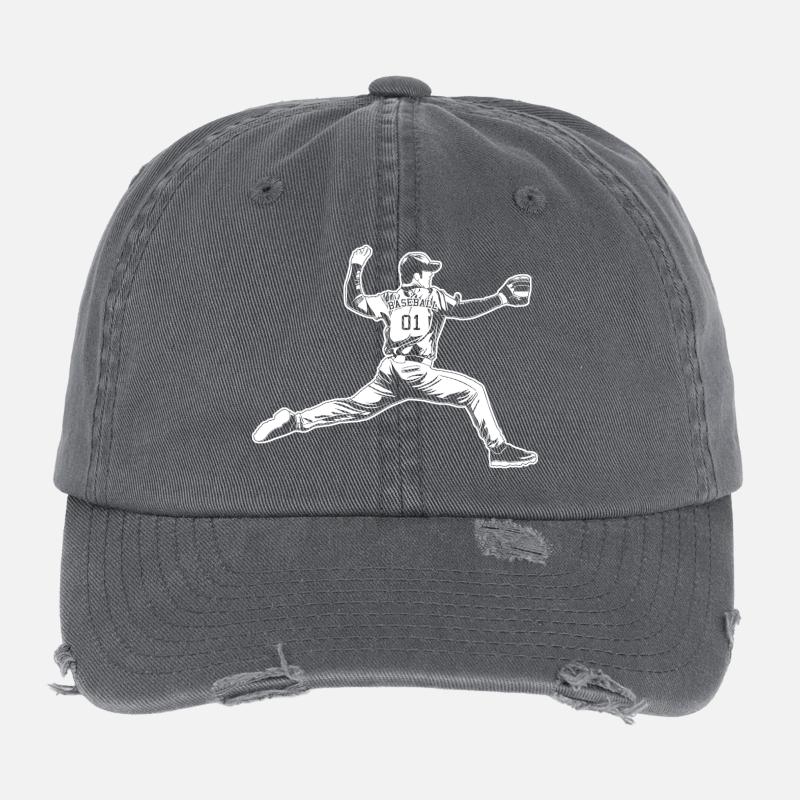 Baseball Pitcher Flexfit Vintage Destroyed Cap