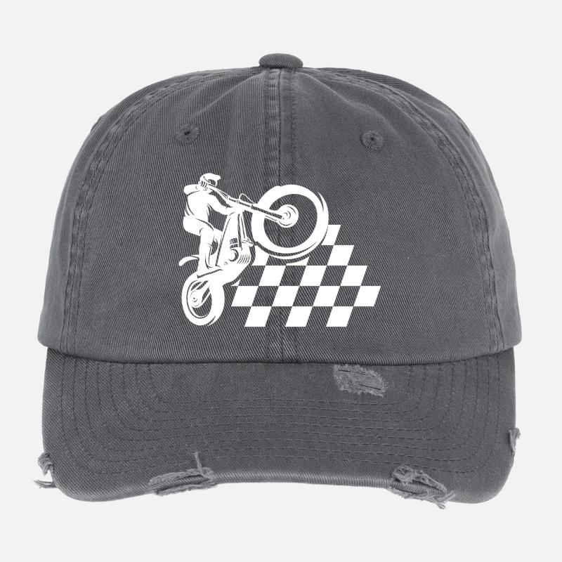Motorrad, Biker, Motocross Flexfit Vintage Destroyed Cap