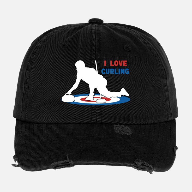 J’adore le curling Casquette vintage effet usé Flexfit