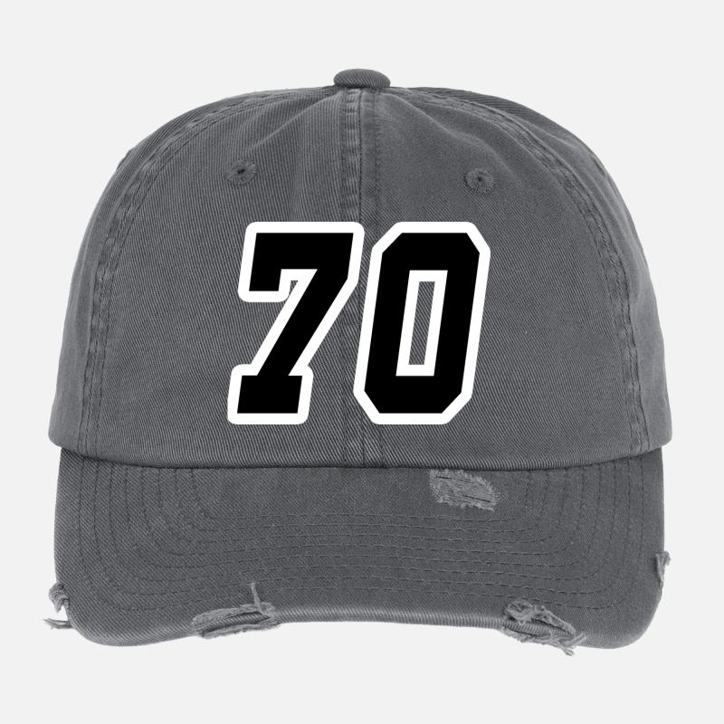 Zahl 70 Nummer Siebzig 70 Flexfit Vintage Destroyed Cap
