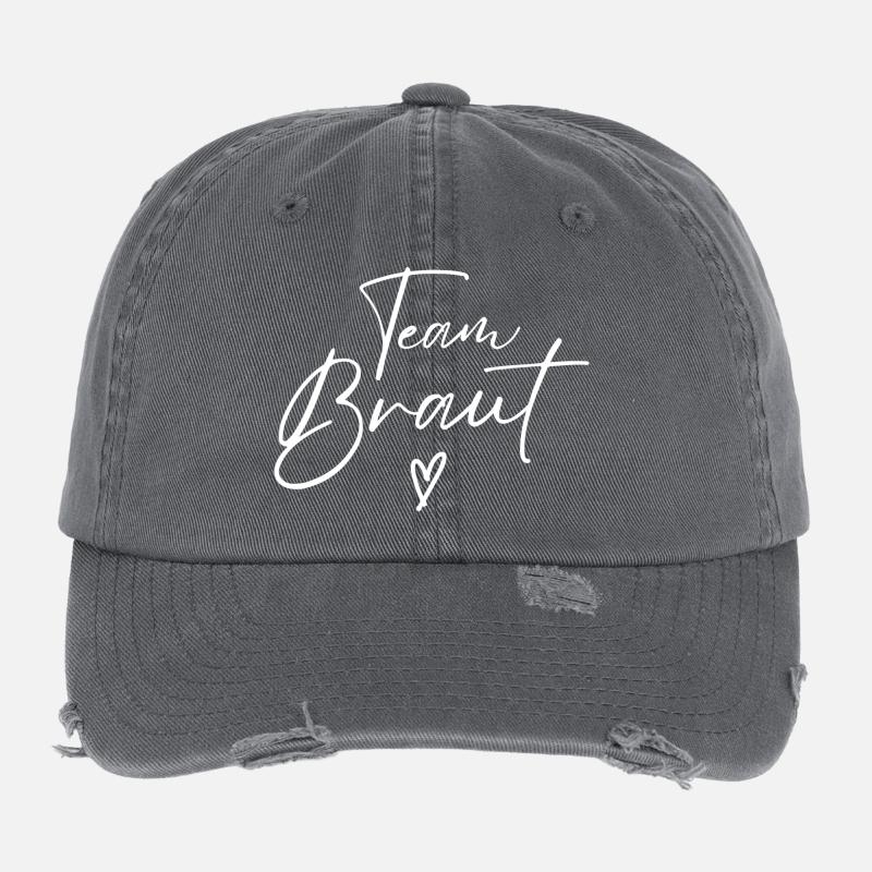 Team Bride Braut 2026 JGA Junggesellinnenabschied Flexfit Vintage Destroyed Cap