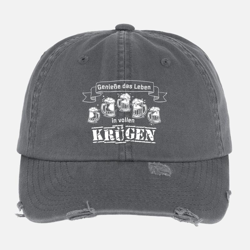 Profitez de la vie dans des chopes pleines de dictons de bière Casquette vintage effet usé Flexfit