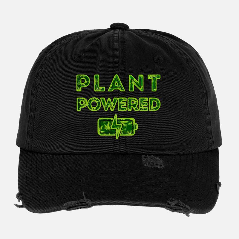 Alimenté par des plantes - Casquette vintage effet usé Flexfit - noir
