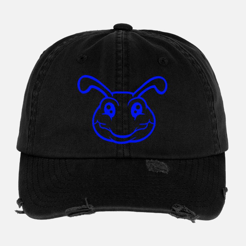 chenille sourit doux mignon ver amical bande dessinée Casquette vintage effet usé Flexfit