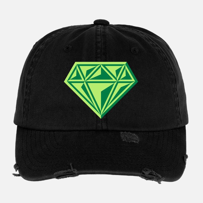 Diamant (Edelstein / Brillant / Symbol / Gre / 2C) Flexfit Vintage Destroyed Cap