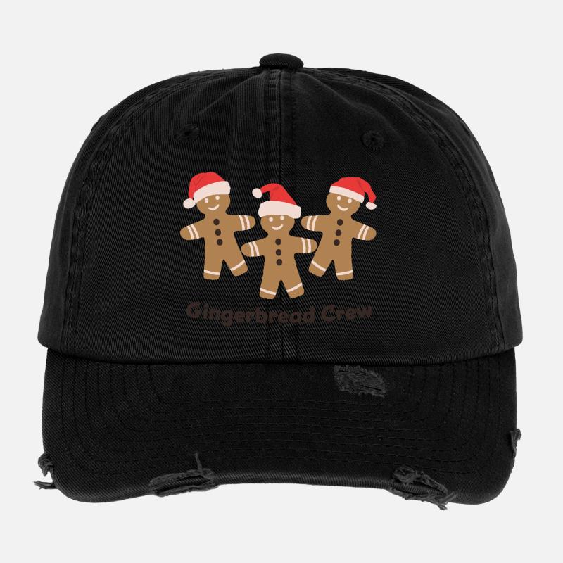 Gingerbread Crew - Christmas Cookie Baking Flexfit Vintage Destroyed Cap