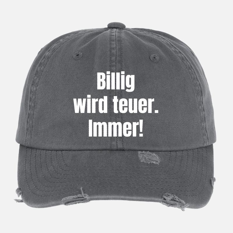 Billig wird teuer – Kontrast-Statement Flexfit Vintage Destroyed Cap