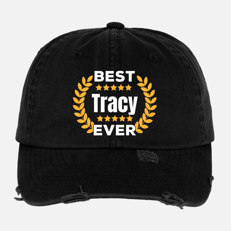Best Tracy Ever Legend Name Gift Flexfit Vintage Destroyed Cap