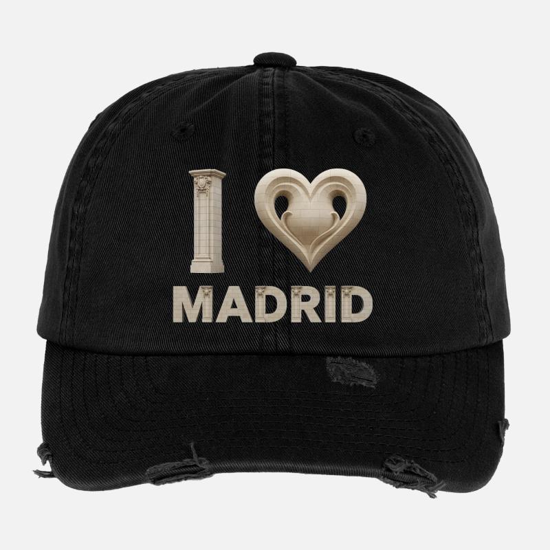 I Love Madrid – Monumental Architecture Flexfit Vintage Destroyed Cap