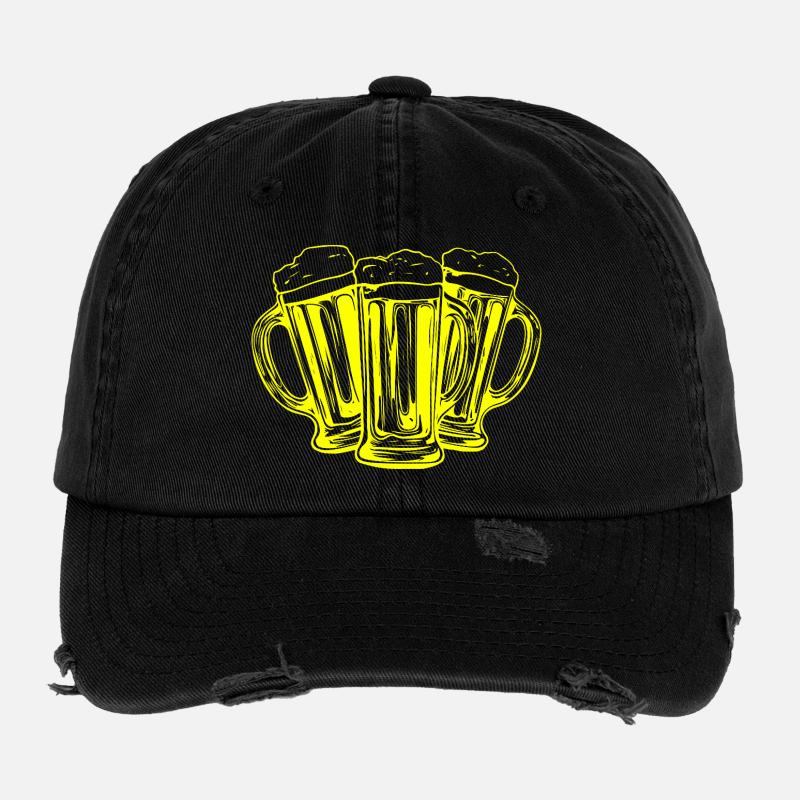 Bier Biergläser Anstoßen Flexfit Vintage Destroyed Cap