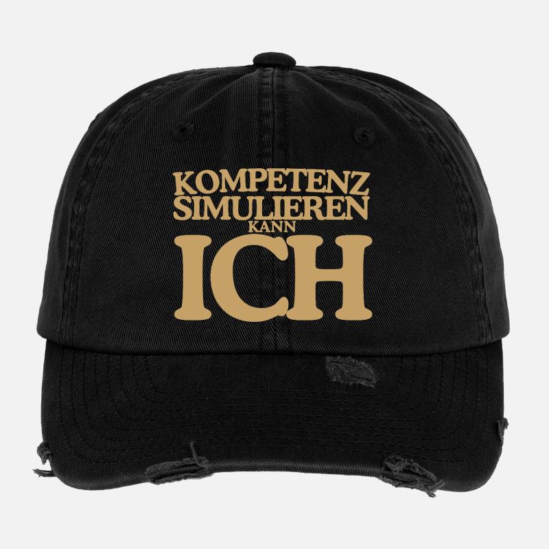 Kompetenz simulieren kann ich Retro Design Flexfit Vintage Destroyed Cap