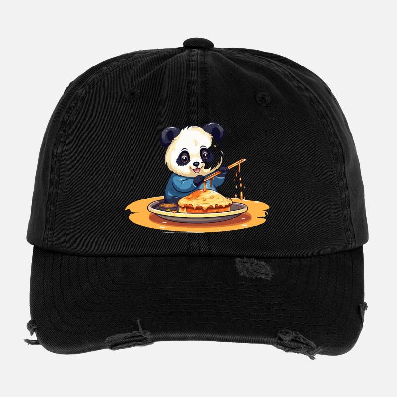 Panda Cooking Pancakes Casquette vintage effet usé Flexfit