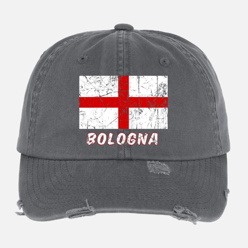 Drapeau Bologne Drapeau Fahne Drapeau drapeau Casquette vintage effet usé Flexfit