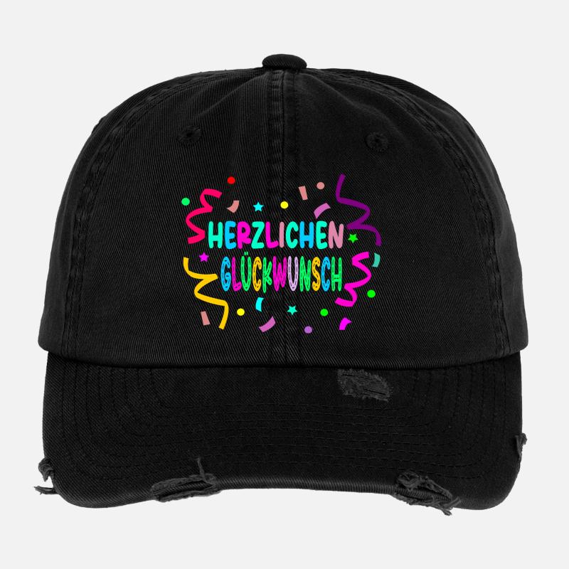 Félicitations - Confetti Casquette vintage effet usé Flexfit