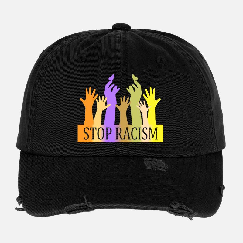 Stop au racisme Casquette vintage effet usé Flexfit