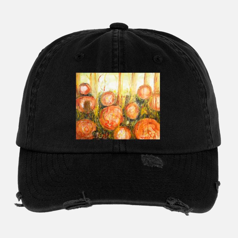 Abstrakte Baumstämme im Farbenspiel - Flexfit Vintage Destroyed Cap - Schwarz