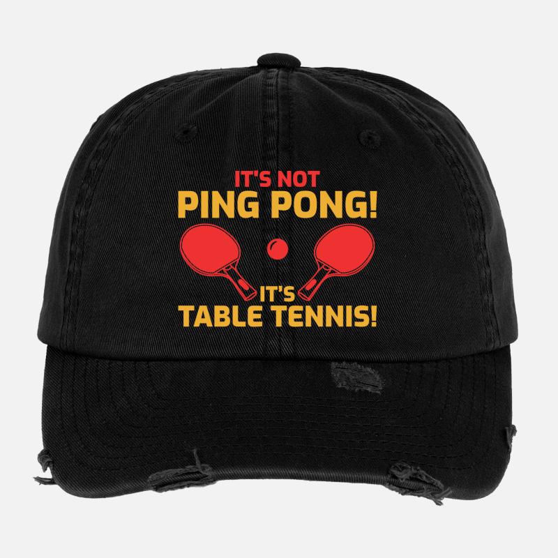 Funny Table Tennis Joke Flexfit Vintage Destroyed Cap