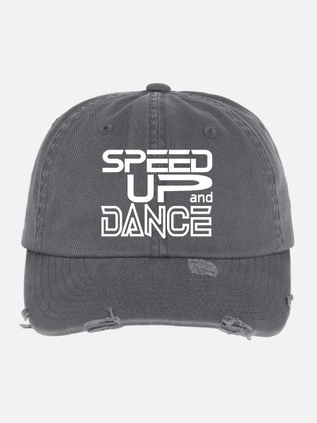Speed up and Dance - Flexfit Vintage Destroyed Cap - Dunkelgrau - Vorne