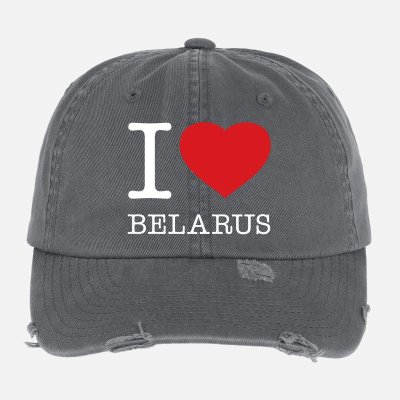 J’AIME LA BIÉLORUSSIE Weissrussland Casquette vintage effet usé Flexfit
