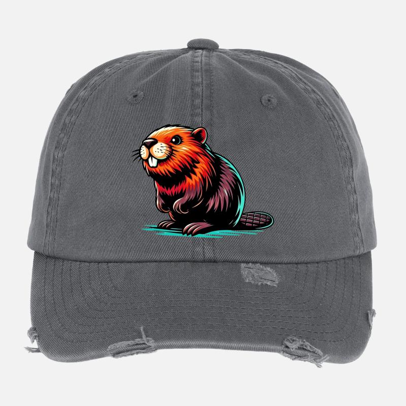 Castor Casquette vintage effet usé Flexfit